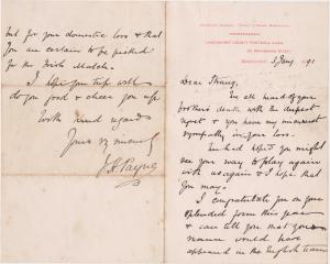 Letter of Sympathy 3 Jan 1891