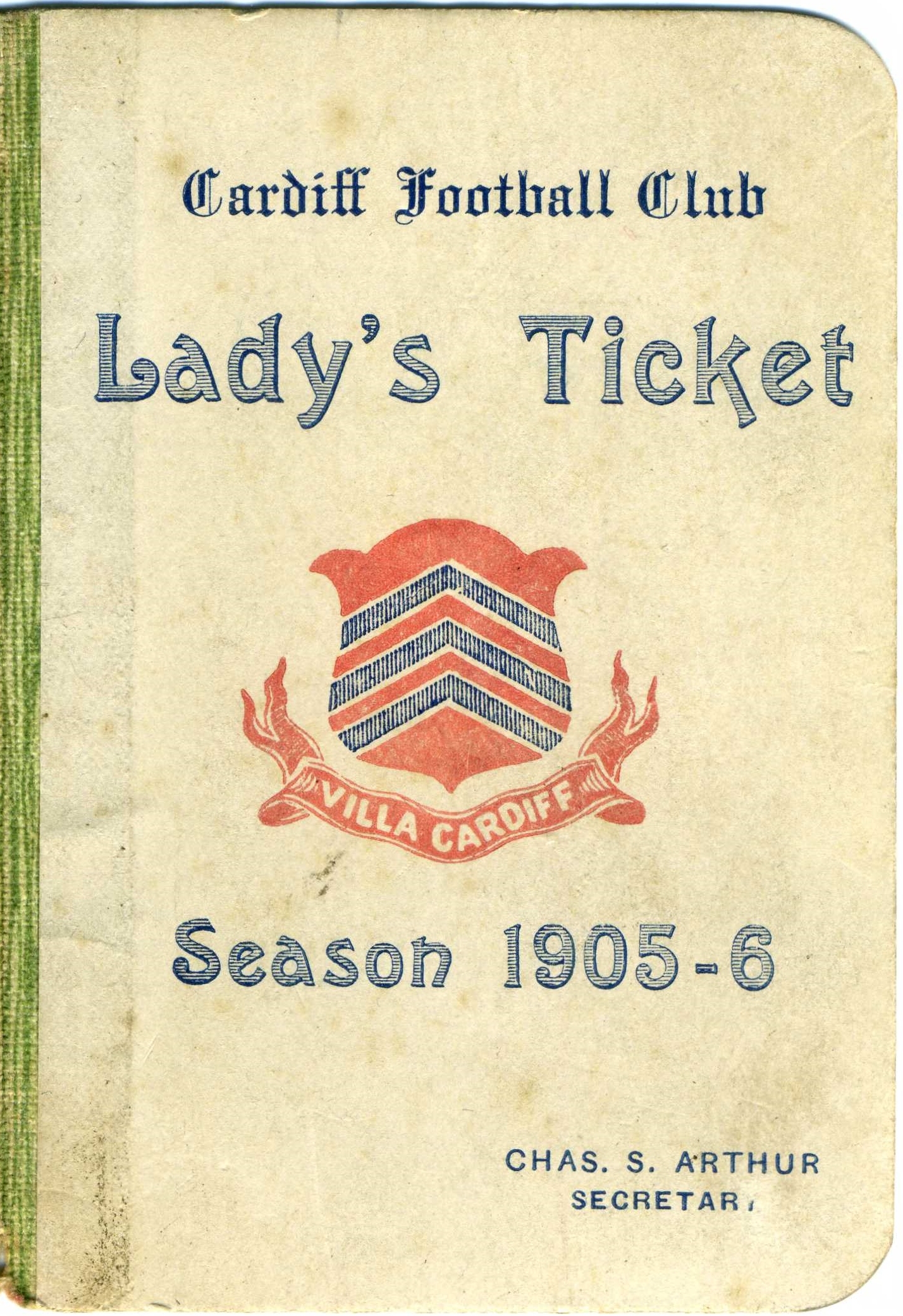 Cardiff Lady's Season Ticket 1905-06