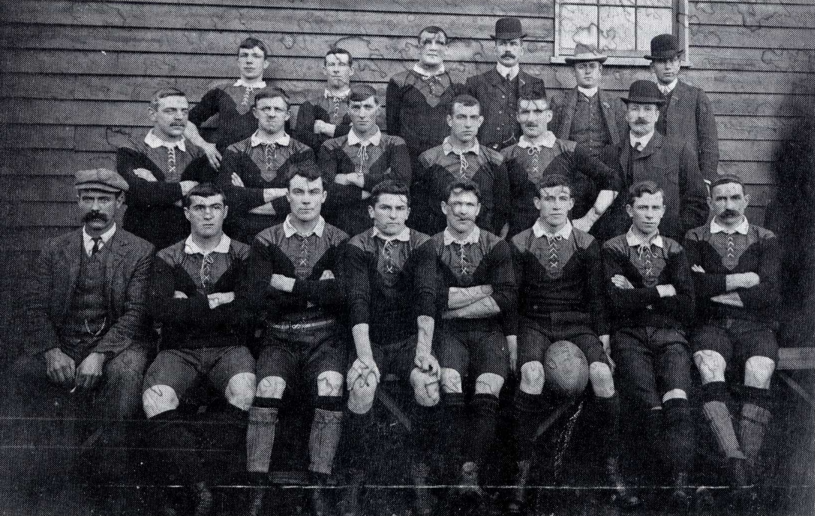 Southland team, 1908. Ridland is front row, third from left.