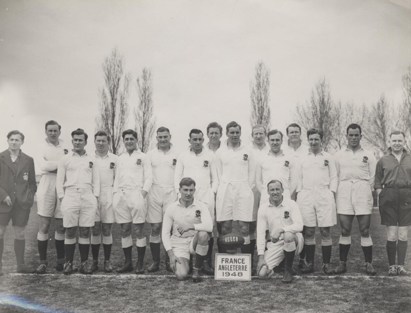 England rugby team v France, 1948